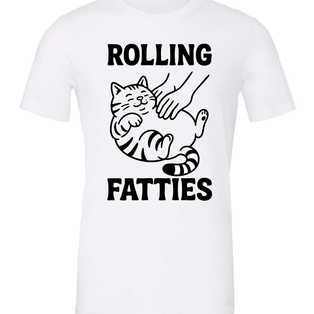 Rolling Fatties Funny Cat Themed T-shirt Size Large